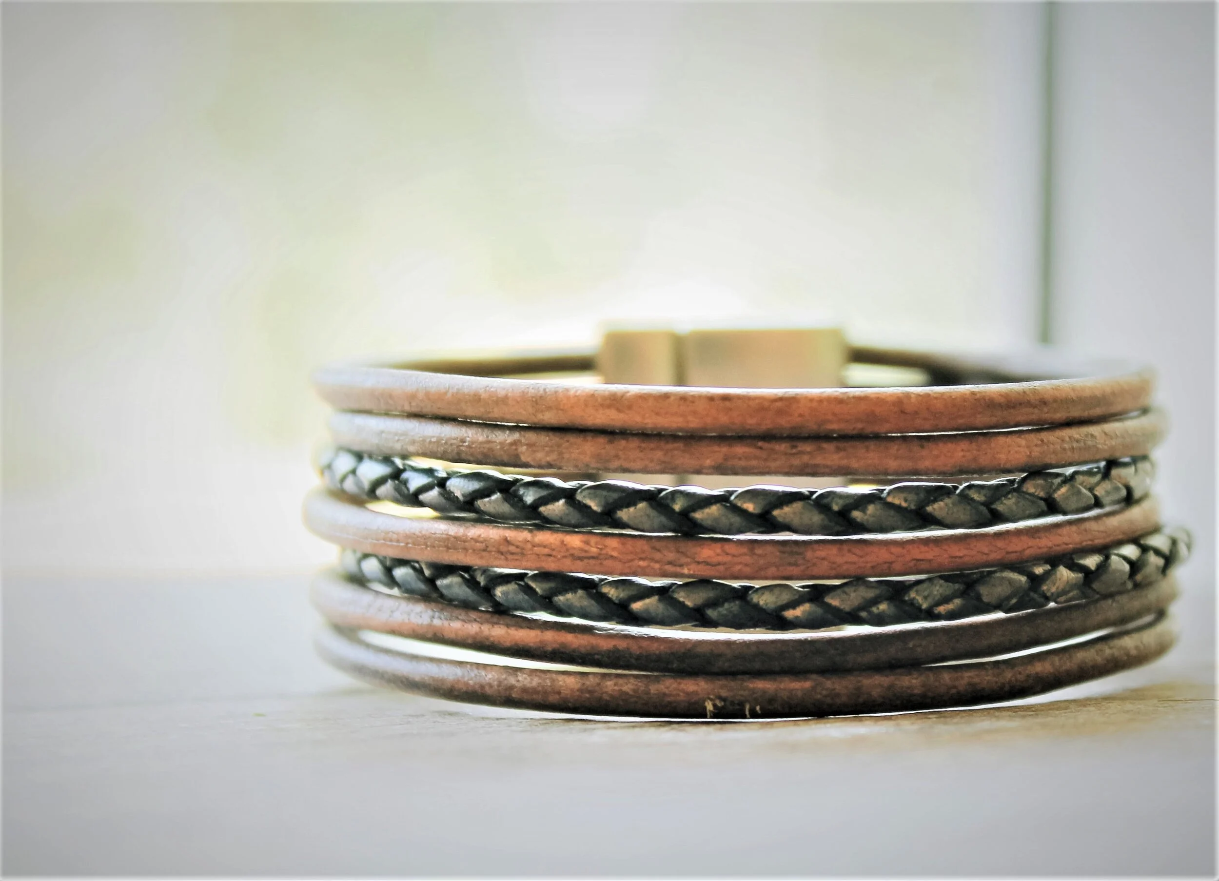 Unisex leather 2025 cuff bracelet